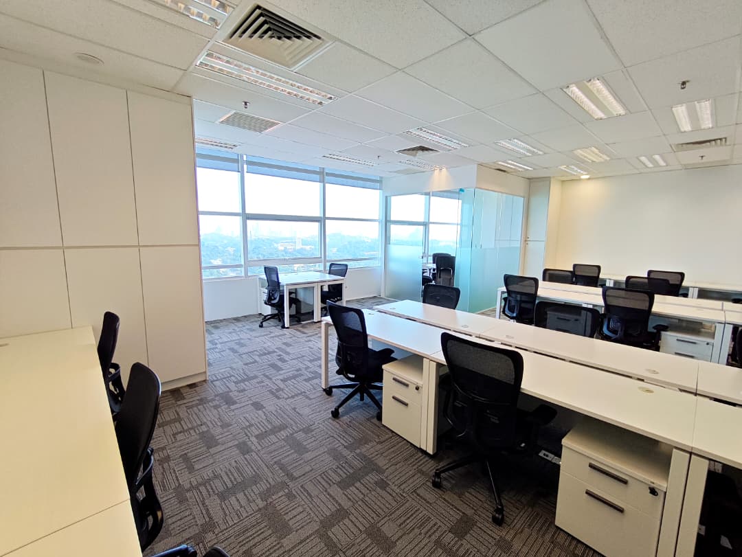 Open-plan office by the window