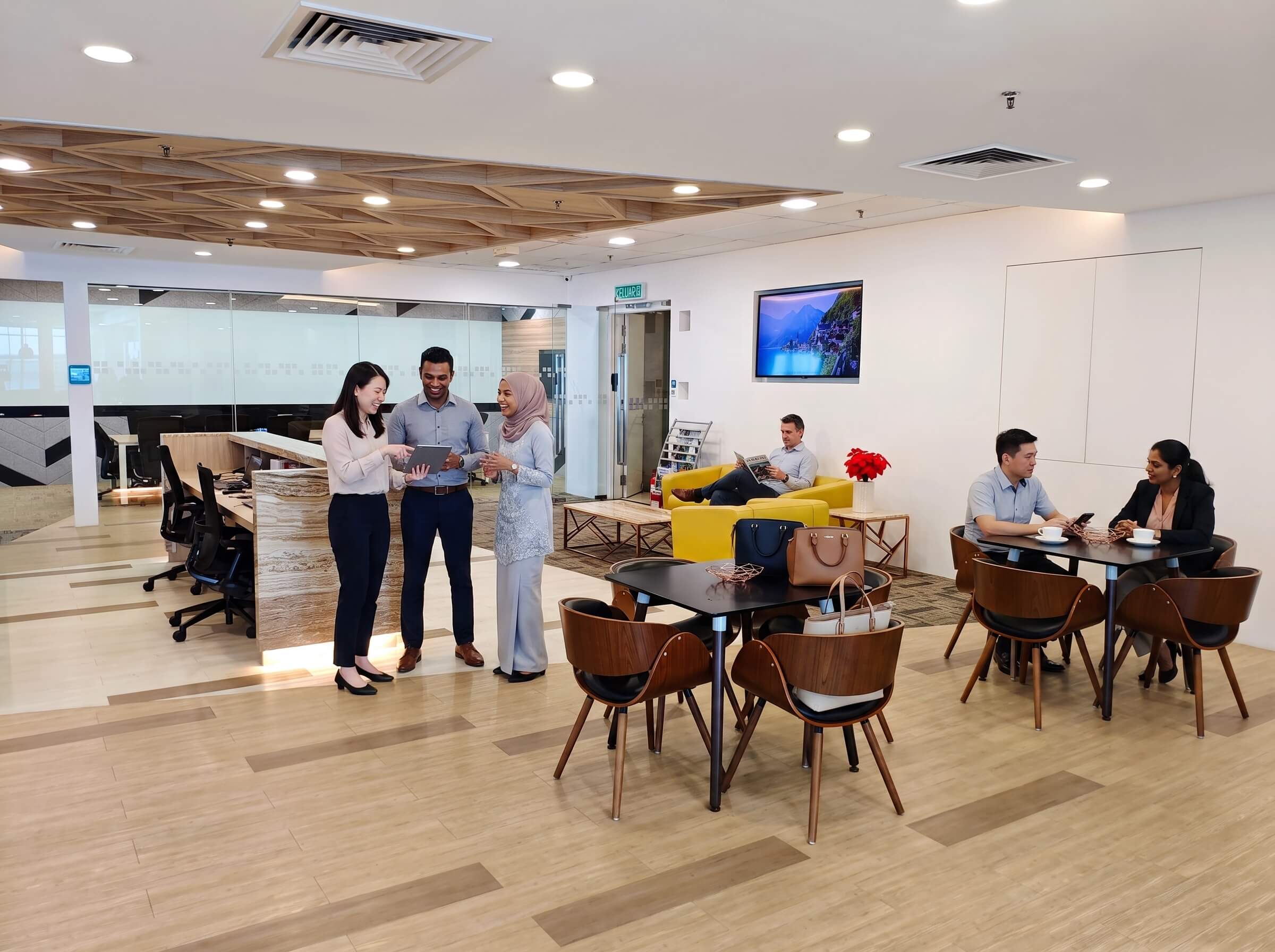 Reception and breakout lounge