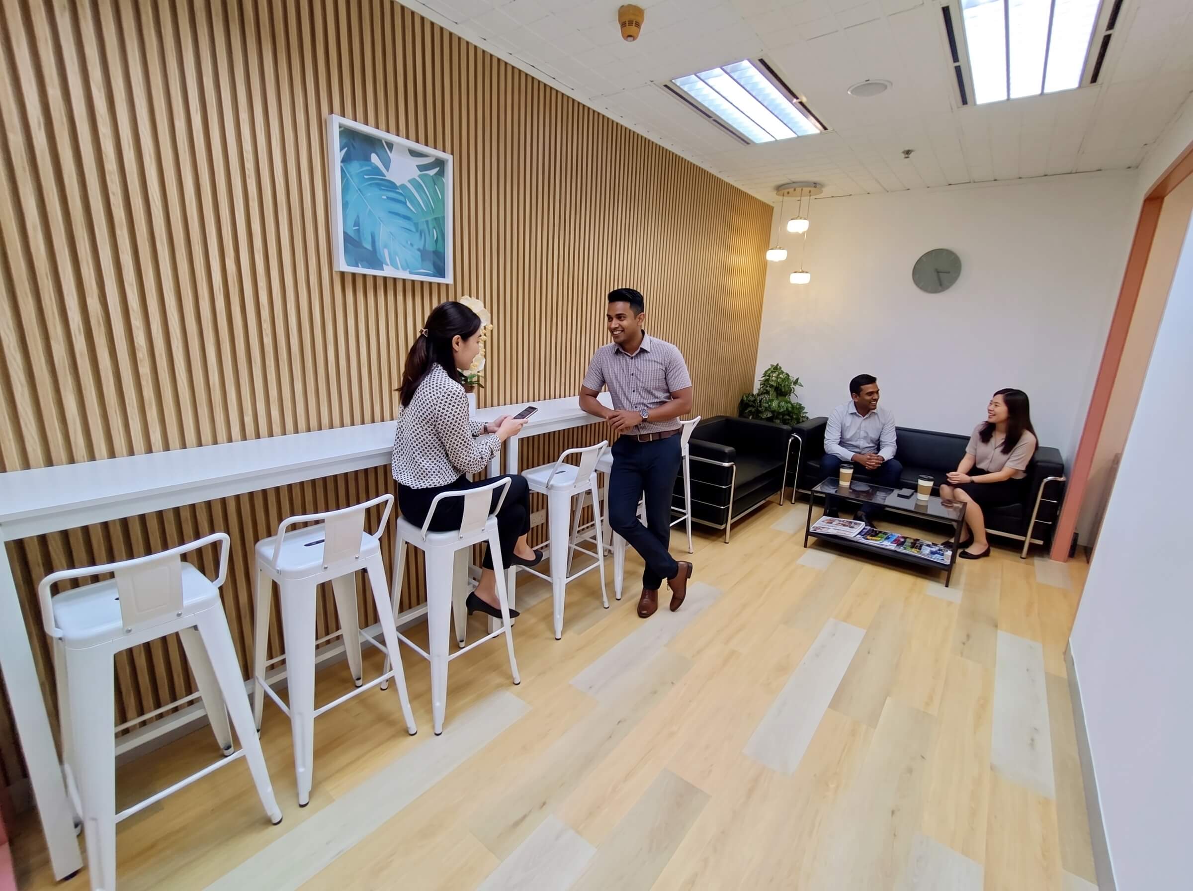 Comfortable breakout lounge